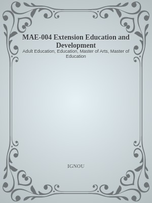 MAE-004 Extension Education and Development